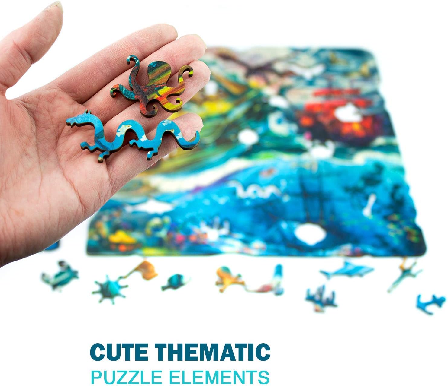 300 Piece Puzzles for Adults by Quokka, Wooden Adult Puzzle with Ship Battle, Unique Puzzles for Adults with Irregular Jigsaw Puzzles Pieces, Ship Battle Puzzles for Adults: Toys & Games