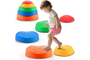 Astrell Stepping Stones for Kids - 5pcs Durable Non-Slip Toddler Stepping Stones for Promoting Toddler's Motor Balance Skills, Indoor & Outdoor Obstacle Course Game Toys for Toddler & Kids Age 3+