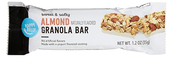 AMAZON BRAND – HAPPY BELLY SWEET & SALTY, ALMOND GRANOLA BARS, 1.2 OZ, 6 COUNT