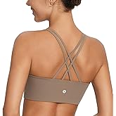 baleaf Nuleaf Sports Bras for Women, Strappy Longline Yoga Padded Bras, High Impact Molded Cups Workout Crop Top