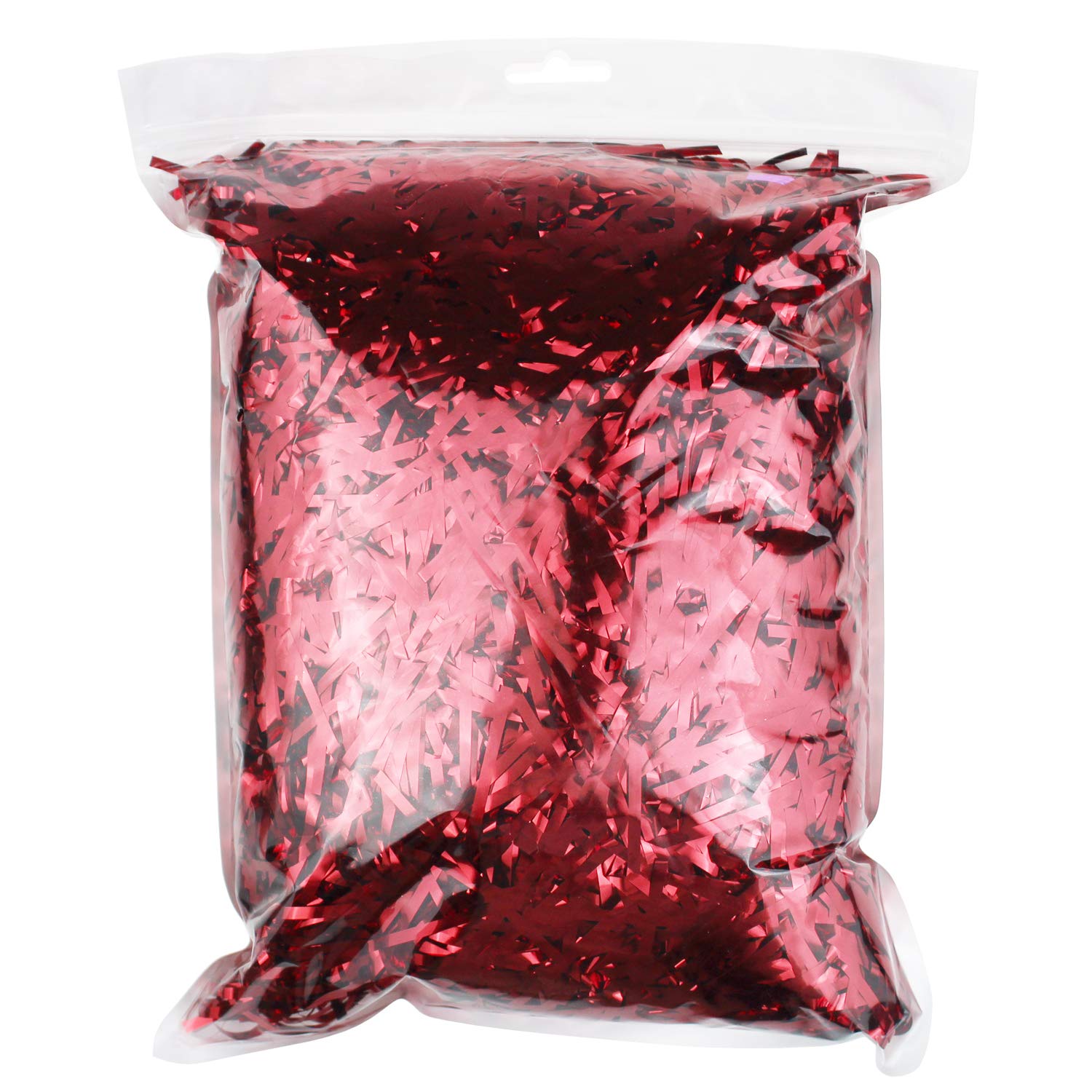 200 Grams PP Hamper Shreds & Strands Shredded Crinkle Confetti for DIY Gift Wrapping & Basket Filling (Red)