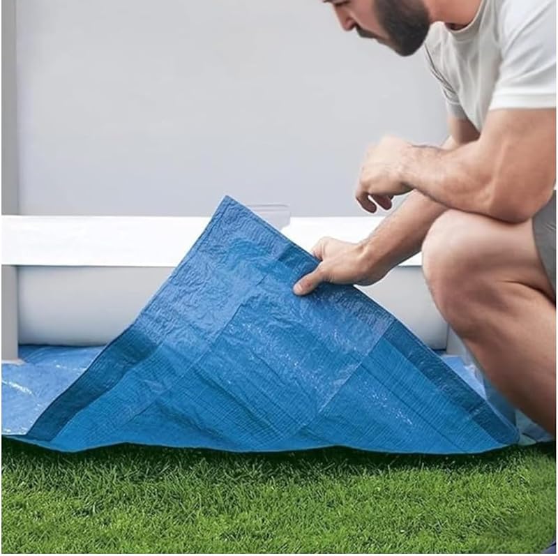 Telo Sotto Piscina Fuori Terra. Tappeto Per Giardino. Quadrata. Base Protezione. (400x400 cm)