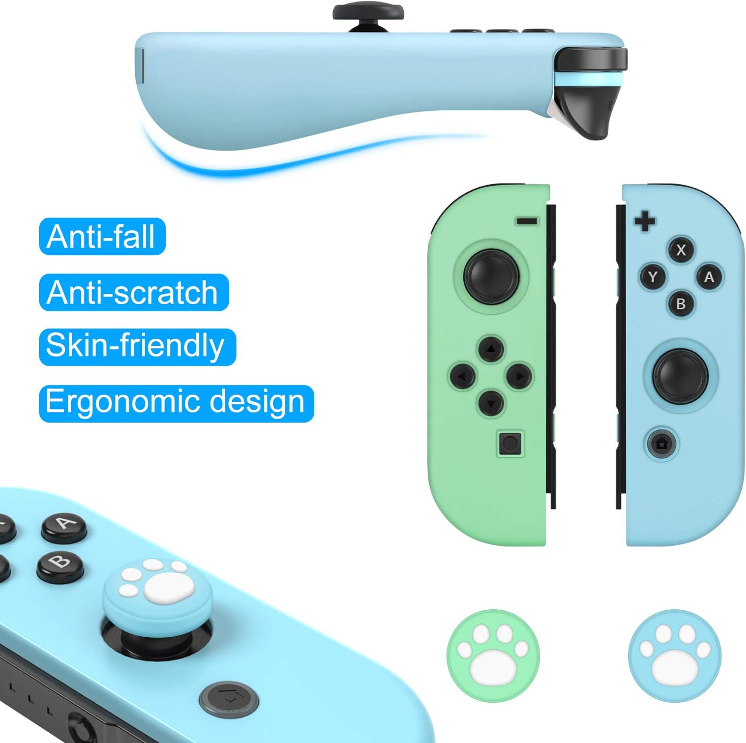 Accessories Kit Bundle for Switch,12 in 1 Essential Protection Kits with Carrying Case, Game Storage Case, Screen Protector, Silicone Cover Skin for Joy Con & Type C Charging Cable for Nintendo Switch: MP3 Players & Accessories