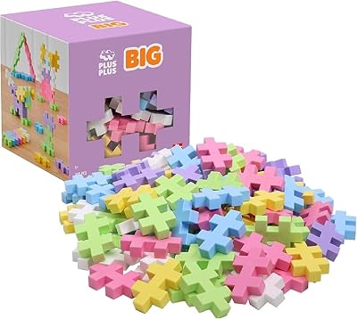 PLUS PLUS BIG Building Blocks Toy 100 Large Durable Pieces Pastel Box
