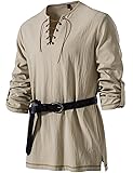 JEMITOP Men's Renaissance Costume Retro Lace Up