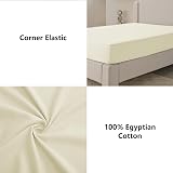 My Home Store Fitted Sheet 300TC Cotton Cream 30 cm Pocket Egyptian view 4
