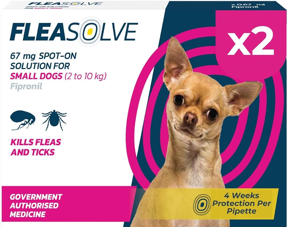 Naqua FleaSolve Small Dog Spot On Treatment 2 x Pipettes 2-10kg