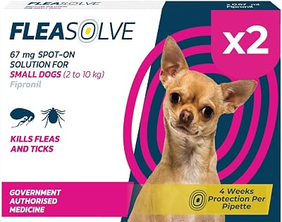 Naqua FleaSolve Small Dog Spot On Treatment 2 x Pipettes 2-10kg