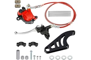XIKOBY Upgraded Mini Bike Hydraulic Brake Kit and Rear Brake Caliper Mounting Bracket Adapter for Coleman CT100U Minibike with Master Cylinder Pad Hardware Parts