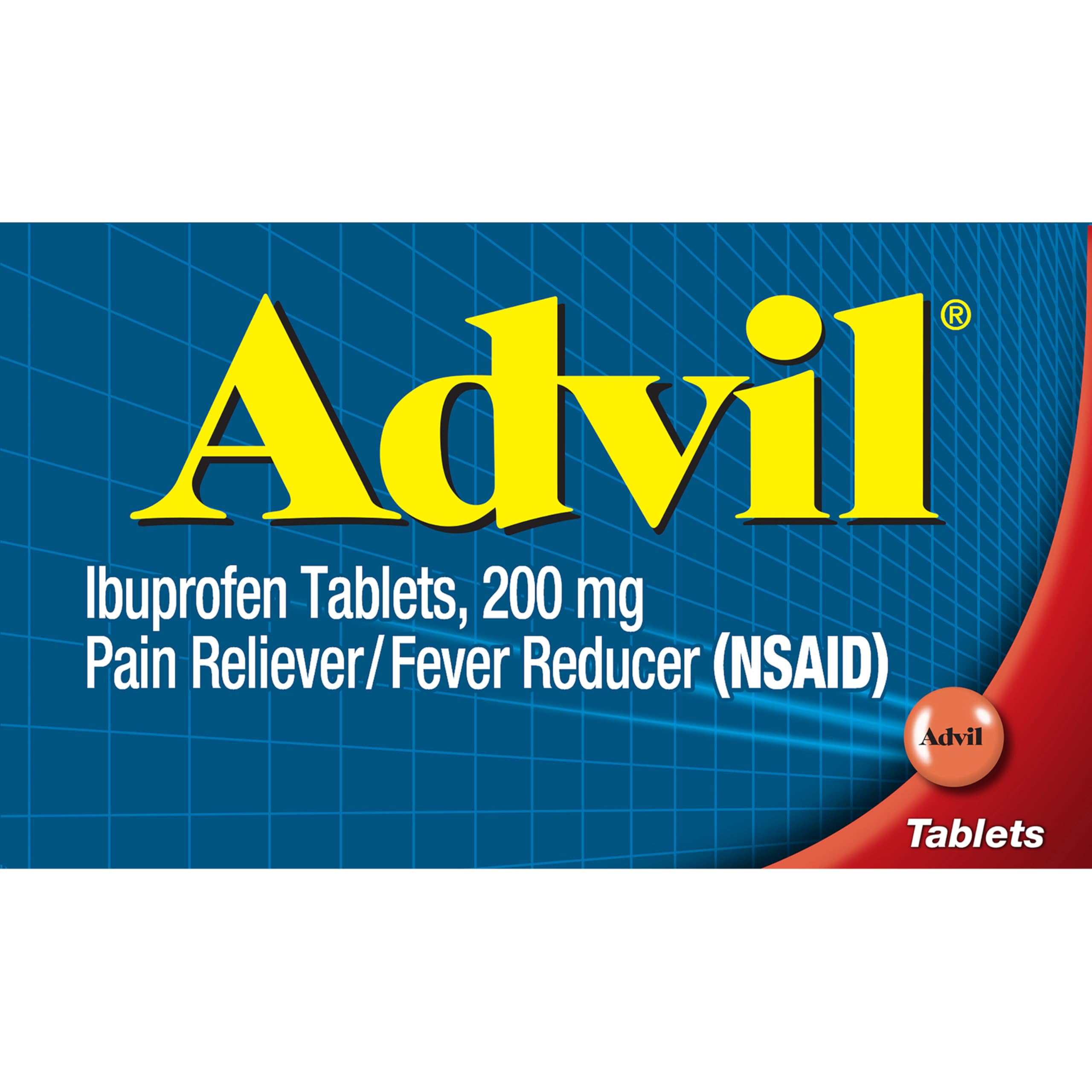 Advil Pain Reliever and Fever Reducer, Pain Relief Medicine with Ibuprofen 200mg for Headache, Backache, Menstrual Pain and Joint Pain Relief - 50x2 Coated Tablets