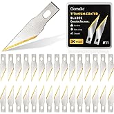 Gomake Exacto Knife Blades #11 Titanium Coated Replacement Blades-30 Pack | #11 Blades for Precision Hobby Knife Hobby Blades Refill Set for Craft, Hobby, Scrapbooking,Cutting