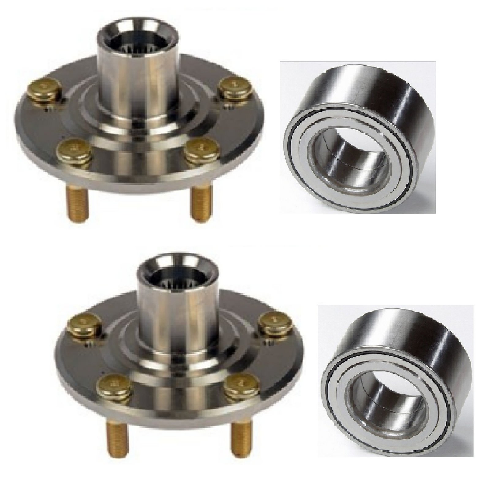 8USAUTO Pair Front Left and Right Wheel Hub and Bearing fit 2003 Honda Element (DX, Non-ABS)