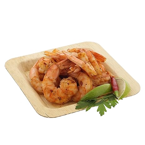 Cibowares Premium 6 Square Bamboo Leaf Cocktail Plate Eco Friendly And Disposable For Home And Catering Package Of 50