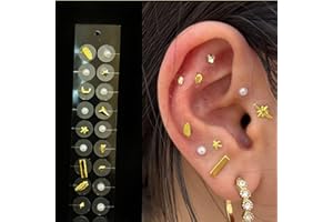 TTOBHF 20 Pcs Gold Ear Seeds Acupuncture Kit Press Seeds Acupressure Weight Management, and Full Detox Ear Seeding Kit Relaxa
