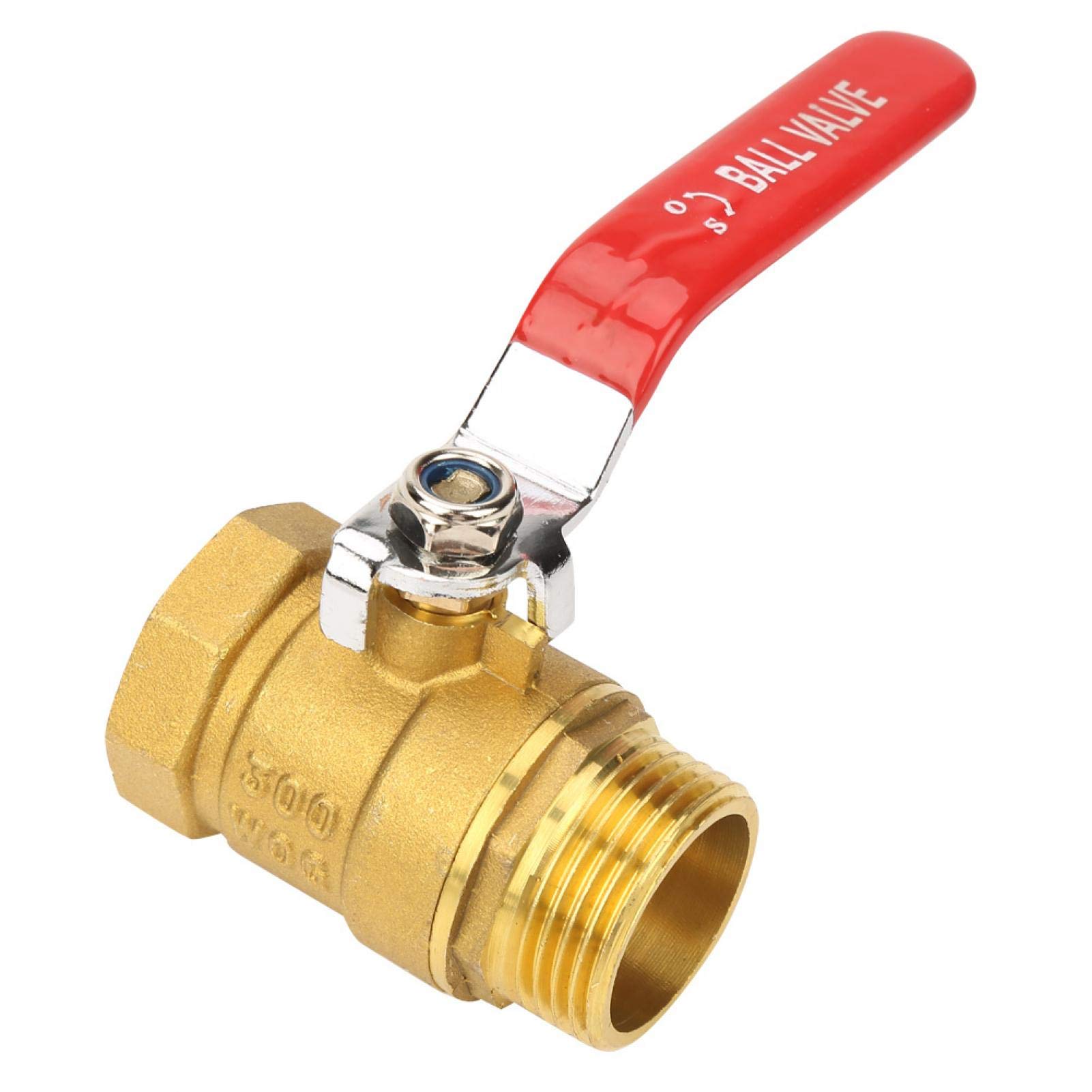 DN25 (1"BSP) Brass Ball Valve, Dual-Direction Pipe Fitting Coupler Adapter, Level Handle Pipe Male and Female Thread Ball Valve for Shutoff and Control Applications