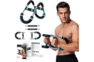 MUZMDNI Twister Arm Trainer Equipment Adjustable Spring Workout Bar Fitness, Forearm Triceps Chest Enhanced Exercise Strengthener, Upper Body Strength Training Machine for Men