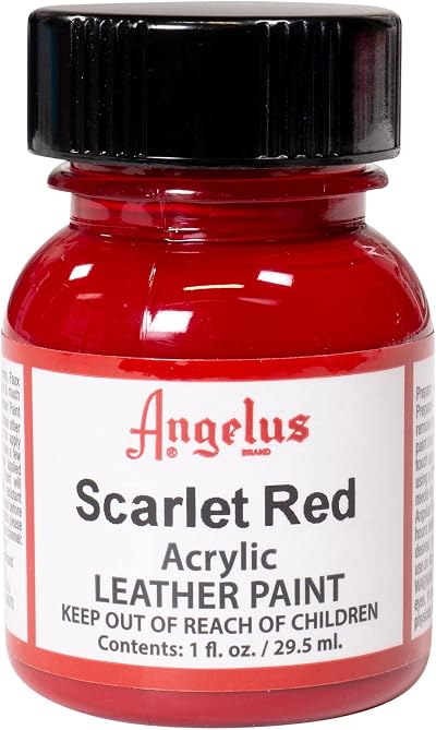 Angelus Leather Paint 1 Oz Scarlet - Flexible Water-Based Acrylic