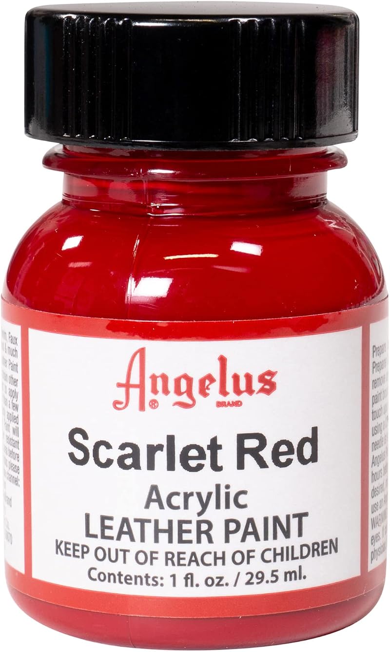 Angelus Leather Paint 1 Oz Scarlet - Flexible Water-Based Acrylic