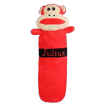Chocozone 55cm Naughty but Cute Monkey Bolster Pillow Animal Cushions Round for Living Room & Kids Rooms Home D�cor