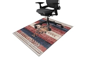 FUOXOWK Office Chair Mat for Hardwood & Tile Floor 36"x48",Classic Southwestern Medallion Computer Chair Mat for Rolling Chairs Carpet,Western Aztec Under Desk Non Slip Gaming Rug Rubber Backing Protector Mat