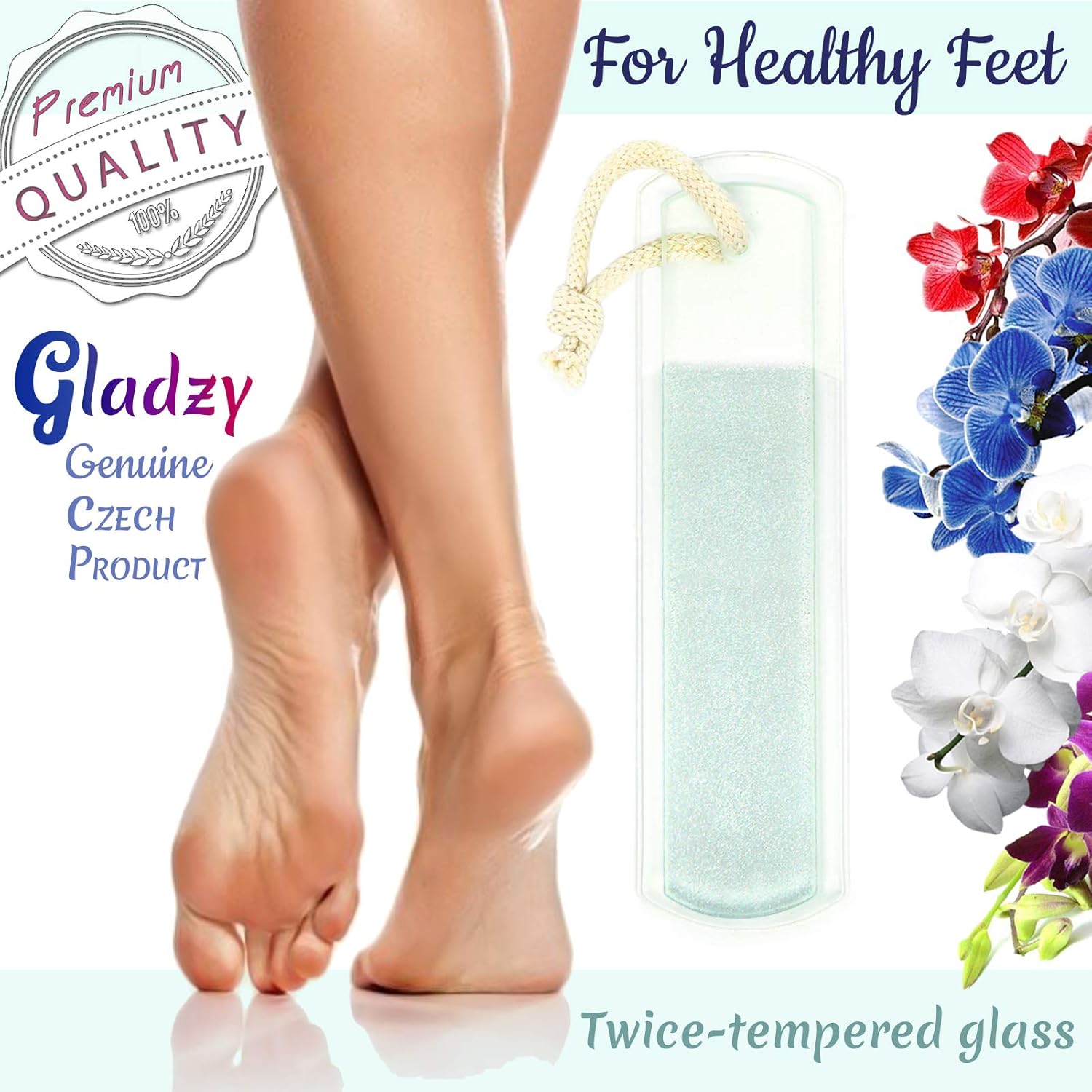 Glass Foot File, Gentle Callus Remover, Etched Double Sided Different Grit Surface, Pedicure & Spa Rough Skin Scrubber - Image 4