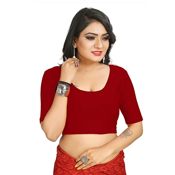 Cotton Traditional Lycra Full Sleeve Stretchable Readymade Blouse Ethnic Wear For Women Ladies