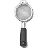 OXO Good Grips 3-Inch Mini Fine Mesh Strainer | Sieve Ideal for Straining Citrus, Dusting Sugar, Sifting, Steeping Tea, Bar Tool, Dishwasher Safe