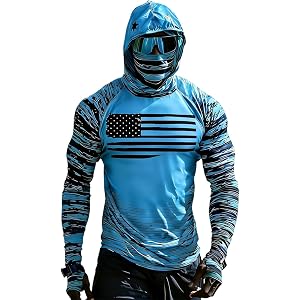 Fishing Shirts for Men, Breathable Sun Shirt with Hood Summer Lightweight UPF 50+ Long Sleeve Sun Protection Fishing Shirt