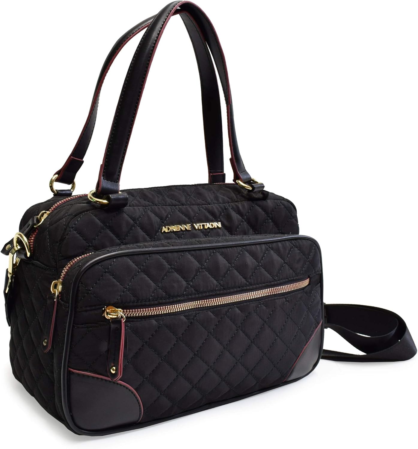 Adrienne Vittadini Diamond Quilted Duffel Tote Camera Bag