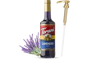 Torani Lavender Syrup for Coffee 25.4 Ounces Coffee Syrups and Flavors with Jimoco Pump Syrup Dispenser