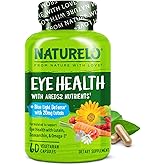 NATURELO Eye Vitamins - AREDS 2 Formula Nutrients with Lutein, Zeaxanthin, Vitamin C, E, Zinc, Plus DHA - Supplement for Dry Eyes, Healthy Vision, Eye Support - 60 Vegan Capsules