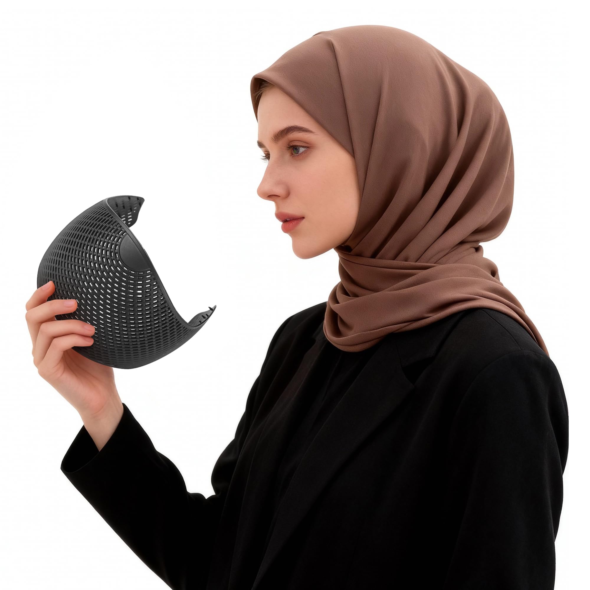 Photo 1 of ZZUOMS 2 Pcs Hijab Hair Grip Band with Micro Dots, TPEE Elastic Non-Slip Headband Holds Hair, Lightweight Flyaway Tamer for Women, Comfortable Base Layer for Scarves for Daily, Prayer, Sports(Black)