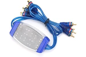 FAUITAY Car Amplifier Noise Filter,Ground Loop Isolator Automotive 4 Channel Gold Plated Ground Loop Isolator Car Noise Filter for Automobile