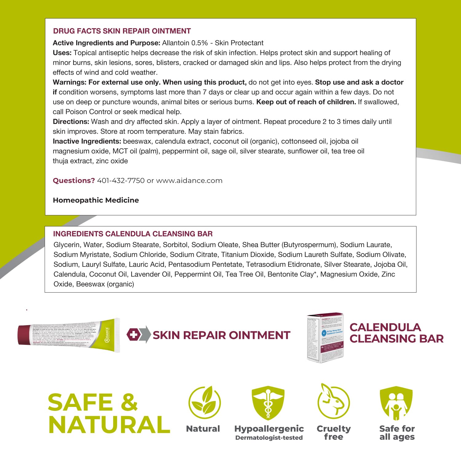 terrasil Skin Repair & Calendula Soap for Angular Cheilitis, Folliculitis, Impetigo, Lichen Sclerosis, Boils, Pitted Keratolysis, Soothing Relief & Supports Healing (.5oz Tube & soap bar)