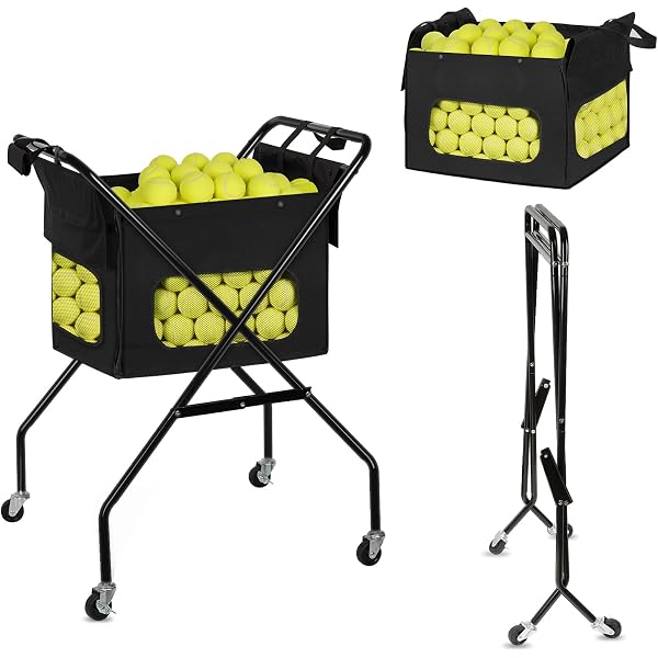 Rolling Ball Cart Hopper EVER ADVANCED 150-Ball Capacity Rolling Sports ...