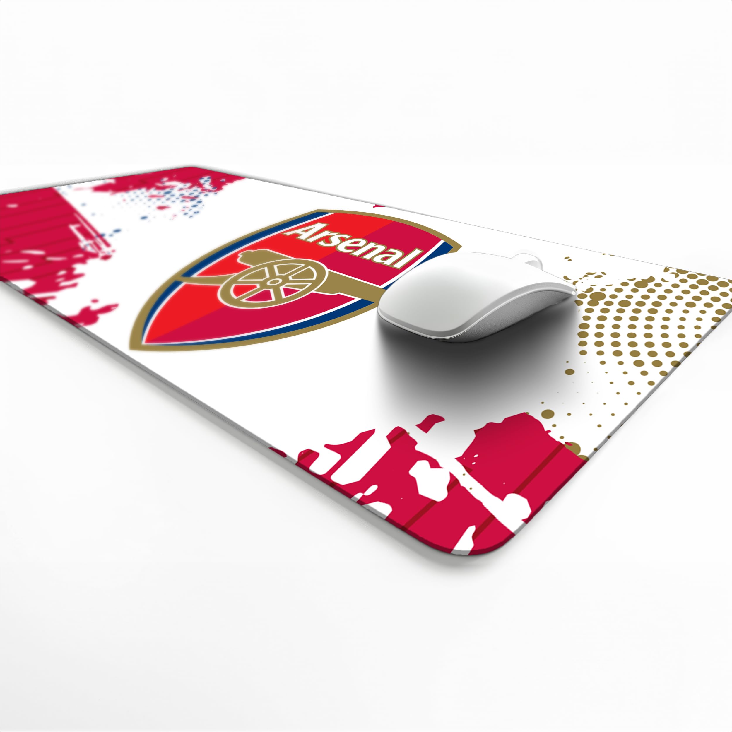 Licensed Décor Arsenal FC Desk Mat - Full Crest on Lightening Colour Splash - 43 x 90 cm