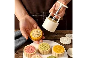 6pcs Flower Mooncake Mold Set – DIY Press Stamps for Mung Bean Cakes, Pastries, Biscuits & Mid-Autumn Baking