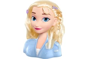 Disney Frozen 2 Elsa Styling Head, 18-Pieces Include Wear and Share Accessories, Blonde, Hair Styling for Kids, Officially Li