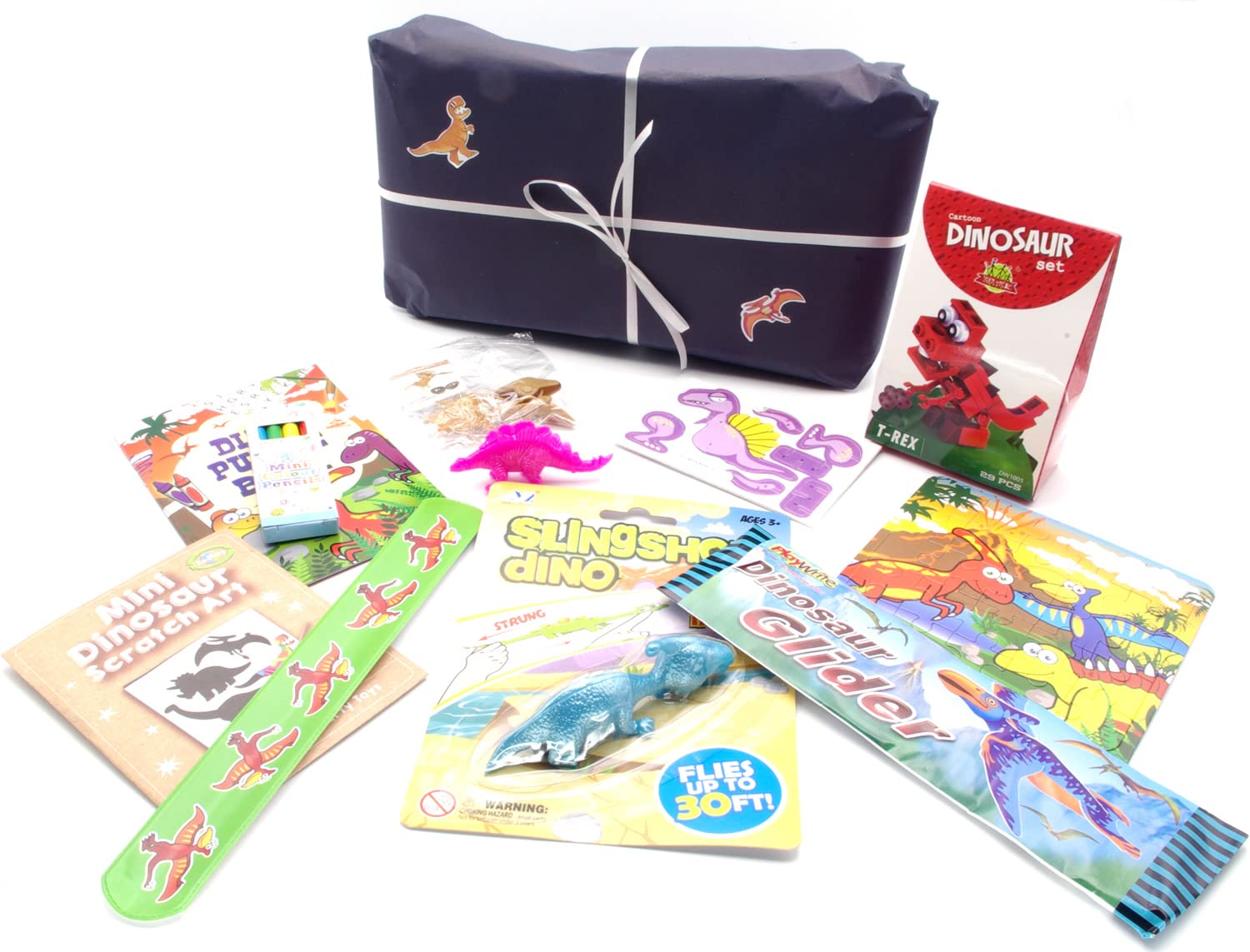 Brimtoy Pre-Wrapped Dinosaur Pass the Parcel - 12 Layer, Unisex Birthday Party Game -Themed Gift in Each Layer and Main Prize in Last Layer 3yrs Upwards