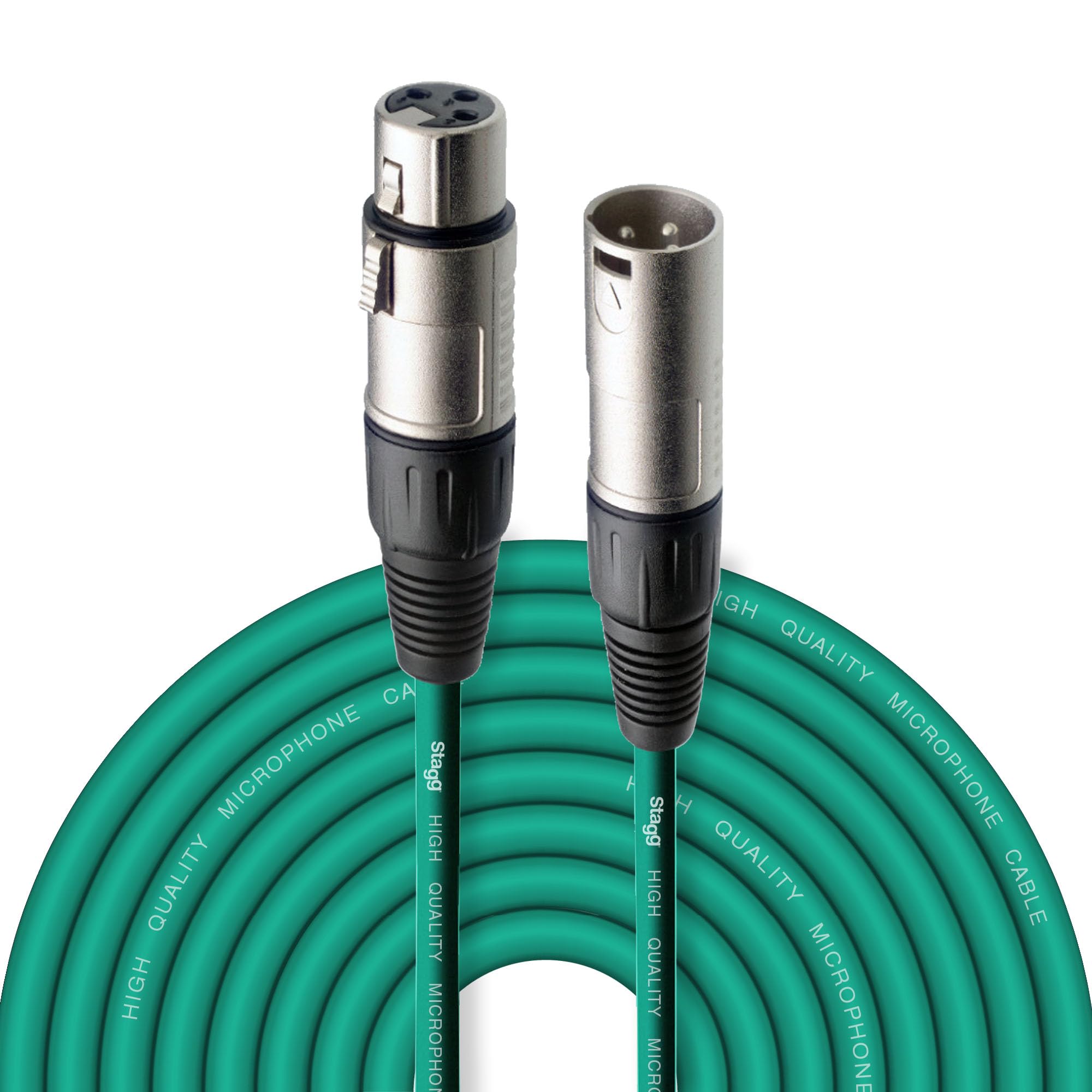 Stagg SMC10 CGR 10 m XLR to XLR Microphone Cable - Green