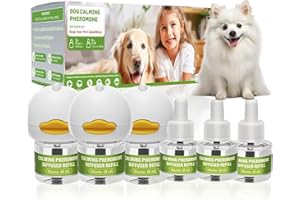 9 Pack Dog Calming Pheromone Diffuser for Anxiety & Aggression Relief with 3 Plug-Ins & 6 Refills (48mL Each) for 180 Days of