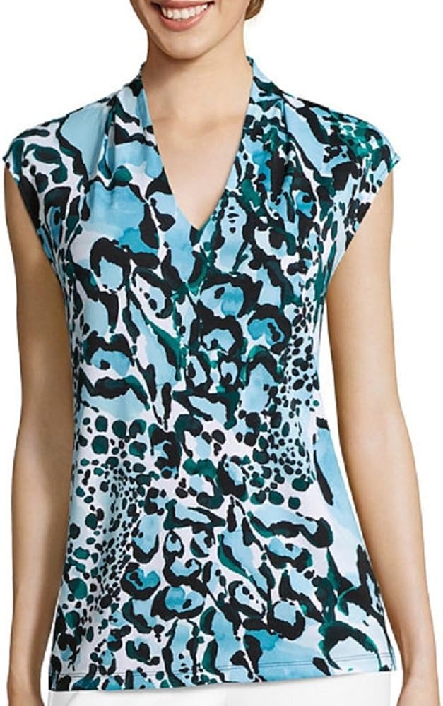 liz claiborne womens round neck sleeveless blouse