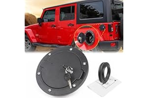 Wocch Locking Gas Cap Cover Fuel Tank Door with Lock for Jeep Wrangler JK & Unlimited Sport Rubicon Sahara 2/4 Door 2007-2018