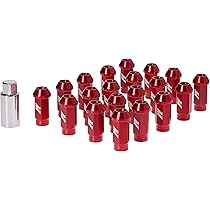 Mishimoto MMLG-15-LOCKRD Red M12 x 1.5 Aluminum Locking Lug