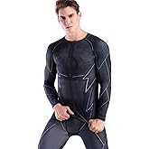 Red Plume Men's Compression Sports Shirt Men Athletic Comfortable Long Sleeves Tshirt for Sports Workout