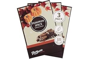 FLORALSIMPLICITY Simplicity Scents Pumpkin Spice Scented Sachets Pack of 3, Fall & Winter - Long-Lasting Scented Bags, Home Fragrance, Air Freshener & Deodorizer for Closet, Room, Drawer, or Cars, Made in USA