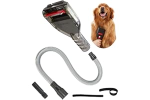 Kodahome Dog Brush Vacuum Attachment with 1"-1.75" Universal Adapters for Most Vacuum Cleaners, Pet Hair Shedding Grooming Tool Kit with Long Extension Hose