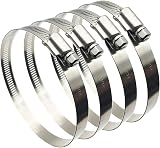EesTeck 4 Inch Hose Clips Adjustable 304 Stainless Steel 91-114mm 4Pcs