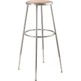 National Public Seating 6230H Grey Steel Stool with Hardboard Seat Adjustable, 31"-39"