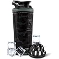 Ice Shaker Insulated Stainless Steel Shaker Bottle | 26oz, Black camo | Cold for 30+ Hours | Insulated Cup with Twist-on Agitator | Odor-Free Bottle for Protein Shakes, Water, Smoothies, Cocktails